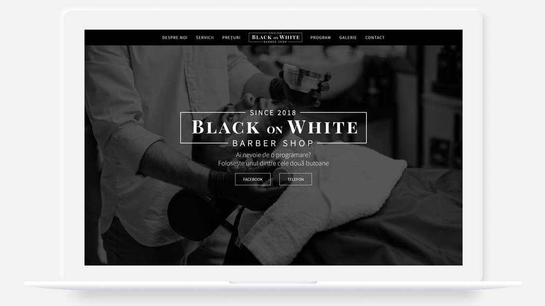 Black On White Website Desktop